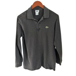 Lacoste Men's Classic Long Sleeve Pique Polo Shirt Charcoal Gray Size 4/Med